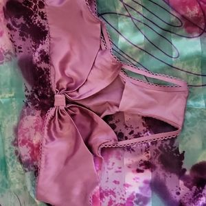 Large satin open back VS panty